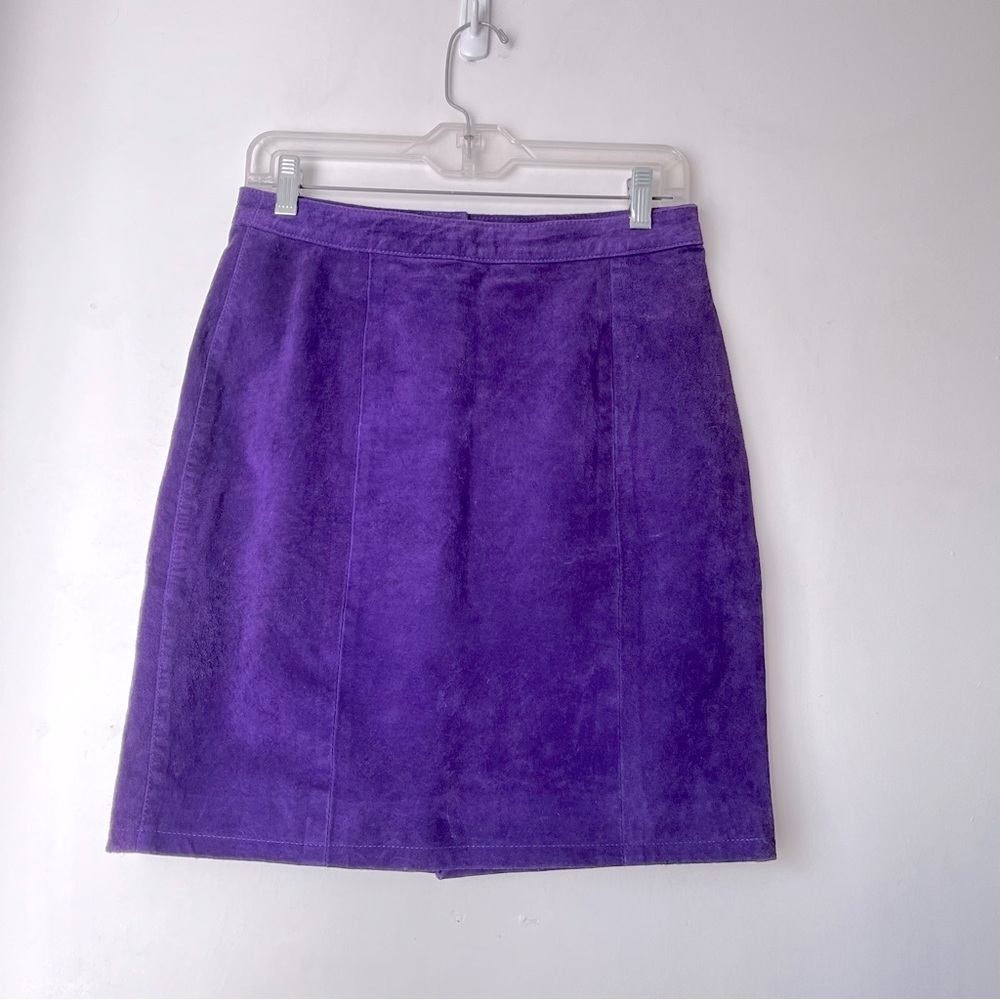 Suede Purple Pencil Skirt Vintage
